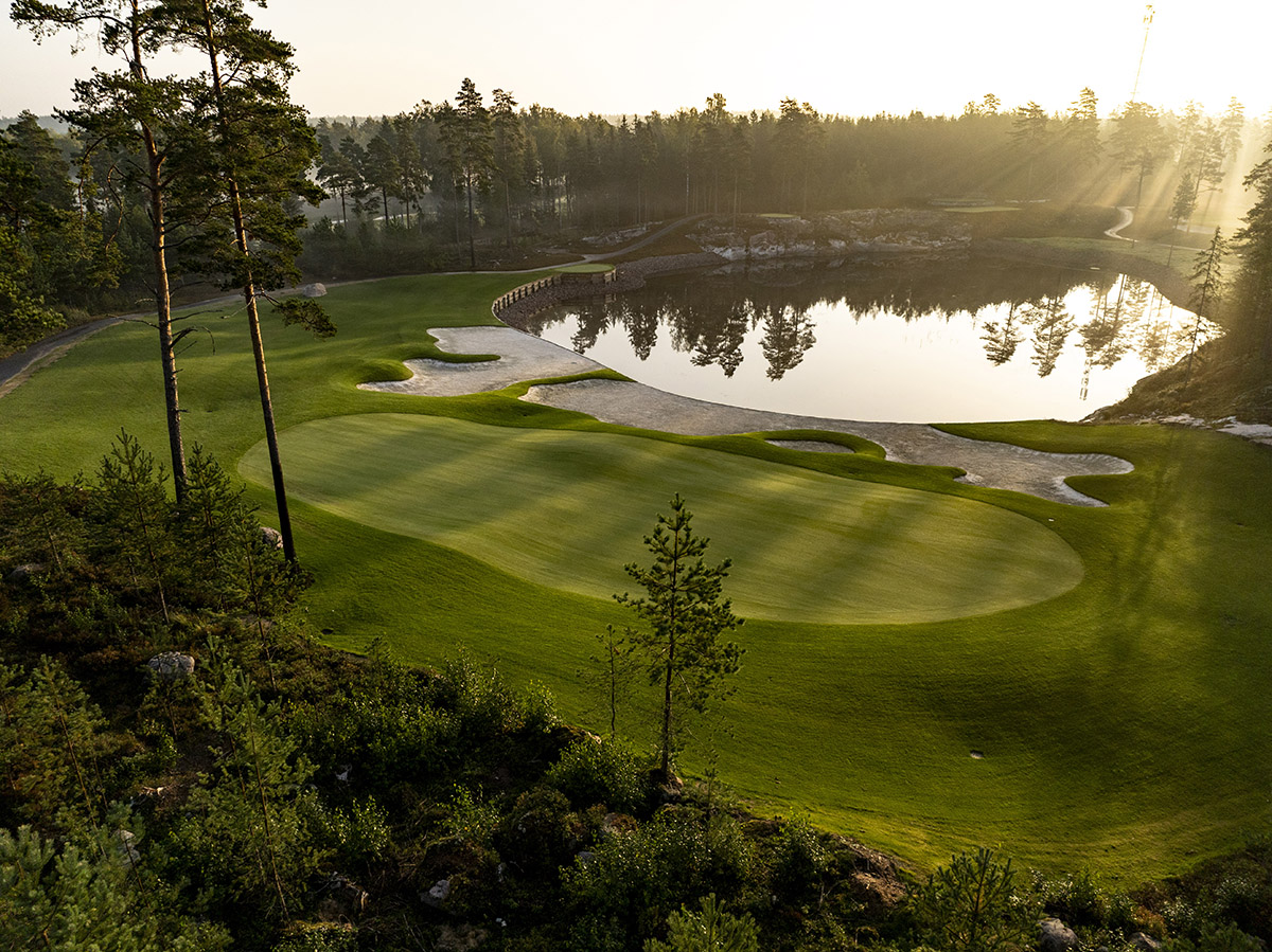 The Rock golf course among granite and pines, Finland