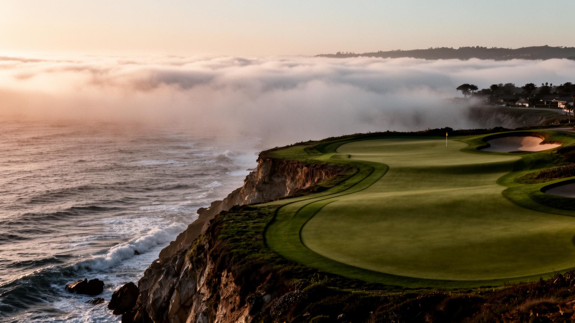 Clifftop course on the California coast